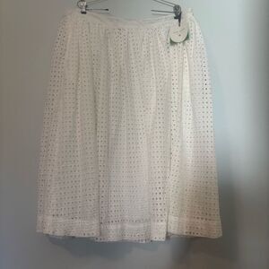 NWT Kate Spade White Eyelet A-Line Skirt size 1x